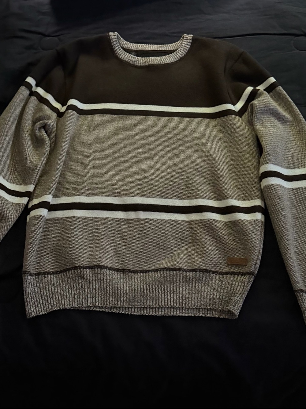 Buffalo David Bitton and Brown & White Striped Crewneck Sweater